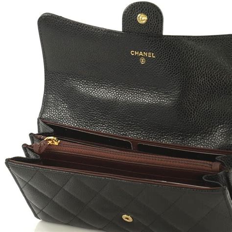 chanel flap compact wallet quilted caviar gold-tone black|Classic small flap wallet .